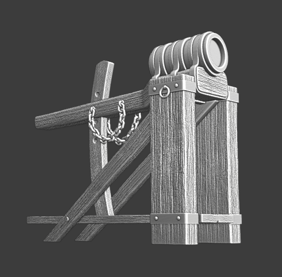Small medieval cannon - mounted and adjustable